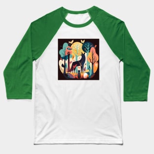 Strange Animals in a Magical Forest Baseball T-Shirt